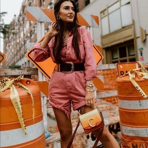 One Teaspoon Hot Pink prophecy jumpsuit Denim Romper